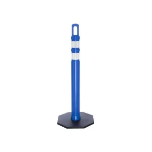 42" JBC Safety Arch Top Traffic Delineator Post Kit - Blue Post   12 LBS Base