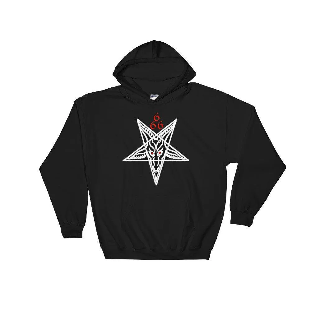 666 Baphomet Front / Back Print Hooded Sweatshirt