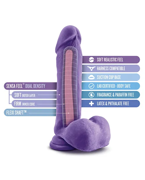 Blush Au Natural Bold Hero 8" Dildo - Purple