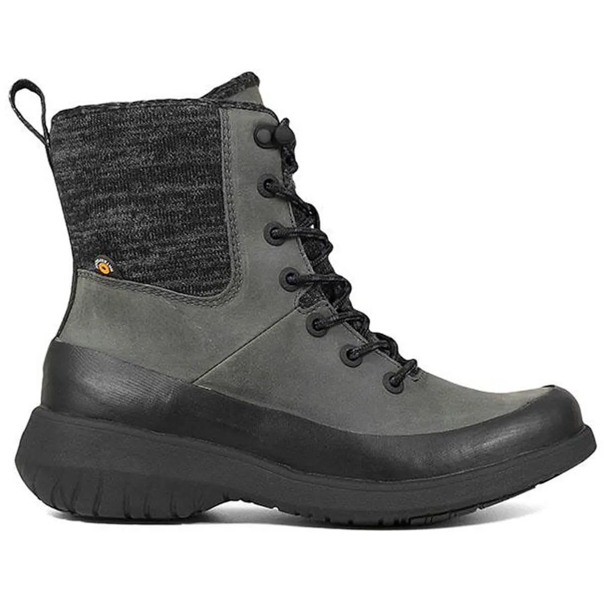 Bogs Women's Boots - Freedom Lace Waterproof Leather, Gray - Size 10 | 72412-020-100