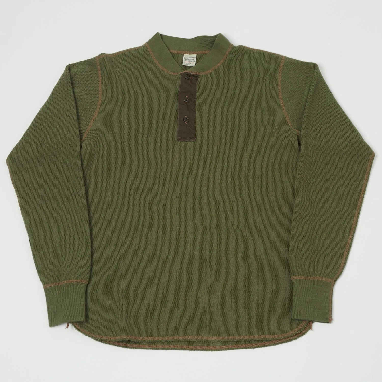 Buzz Rickson's L/S Thermal Henley - Olive