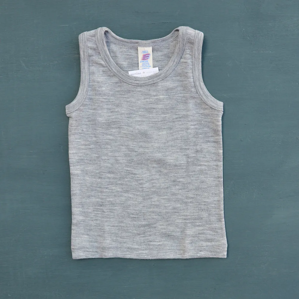 Child's Sleeveless Vest in Wool/Silk in Grey (1-14y)