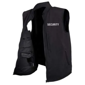 Concealed Carry Soft Shell Security Vest - Black