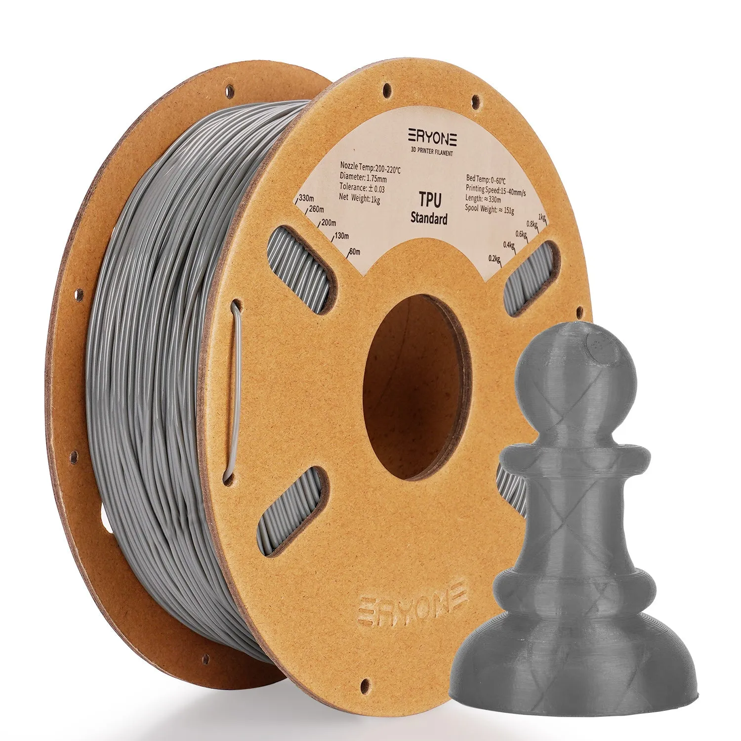 ERYONE 1.75mm TPU 3D Printer Filament, Dimensional Accuracy  /- 0.05 mm, 0.5kg&1kg (1.1 LB) / Spool