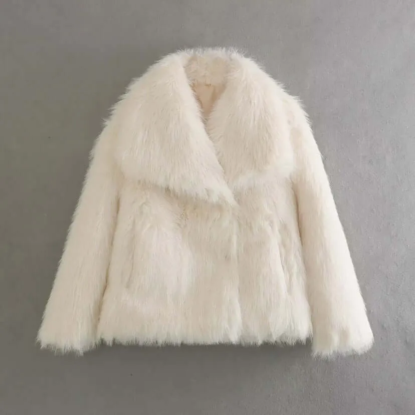 Fashionable Fluffy Plush Fox Fur Coat