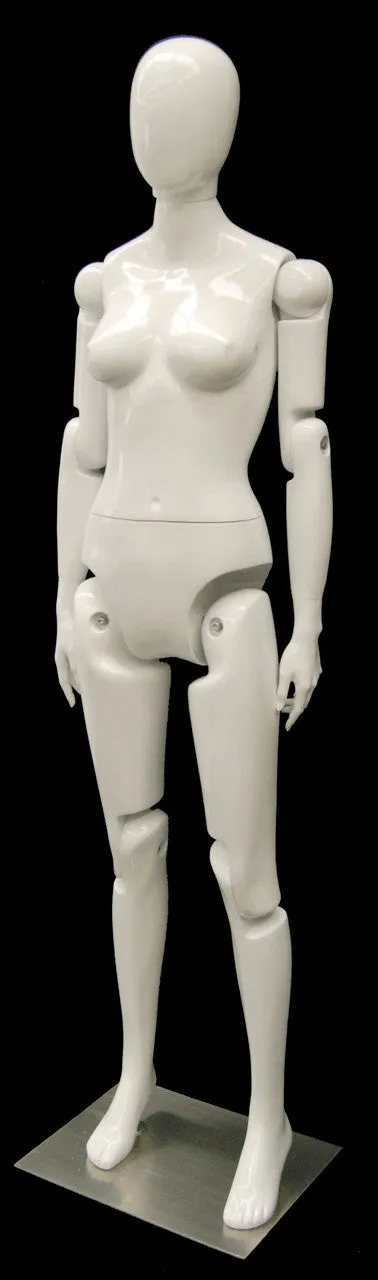 Female White Abstract Posable Mannequin MM-FXWEG