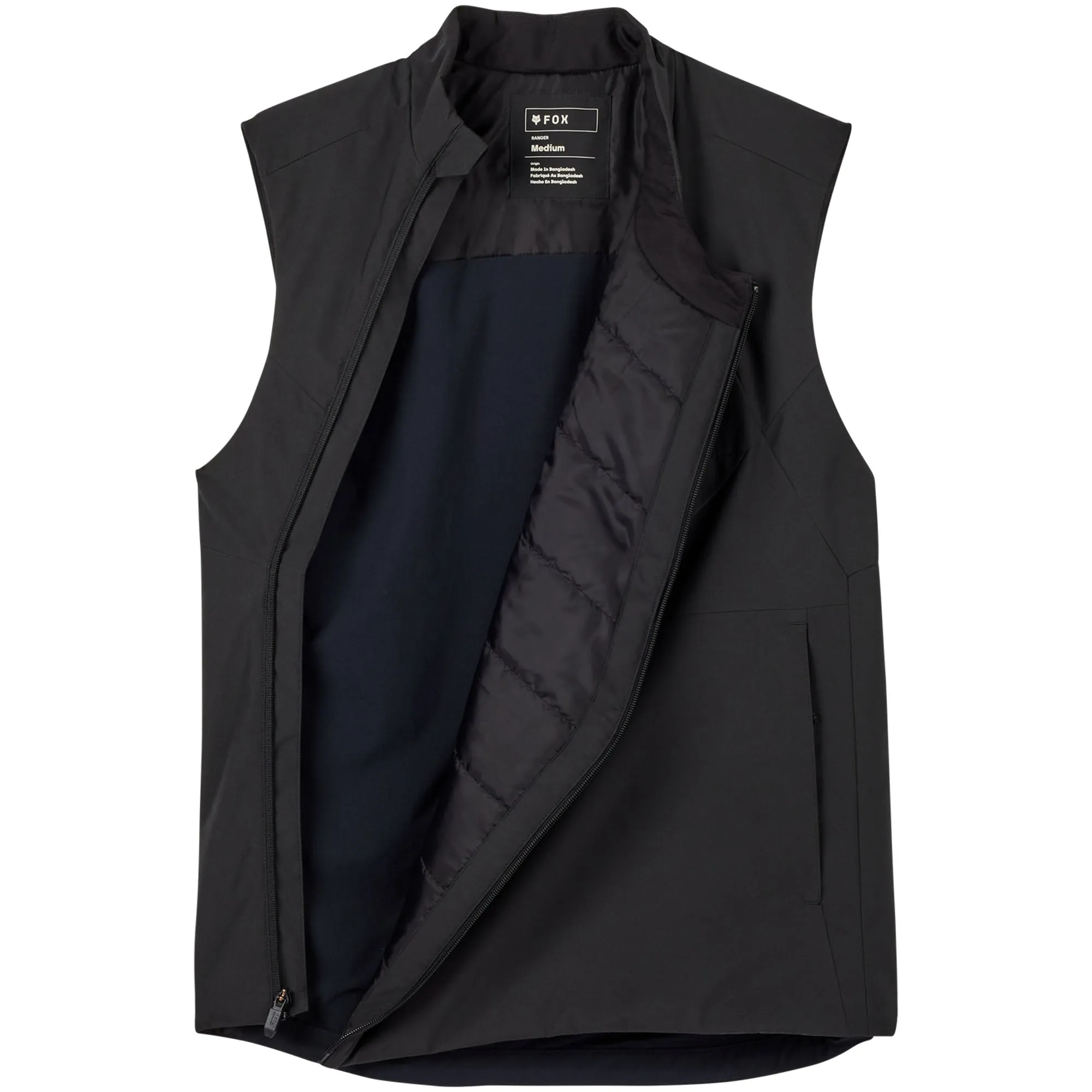 Fox Racing  Mens Ranger Off Road Wind Vest DWR Stretch Waterproof Warmth Black