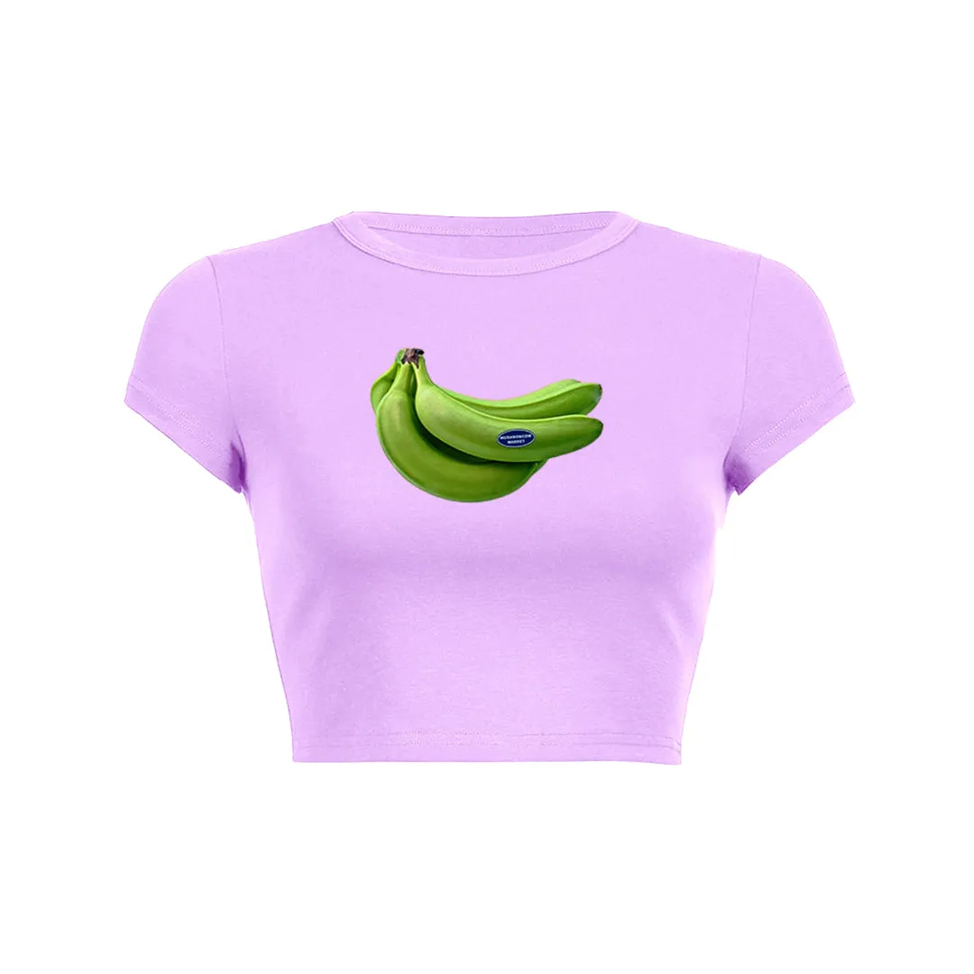 Fresh Banana Graphic Baby Tee Crop To