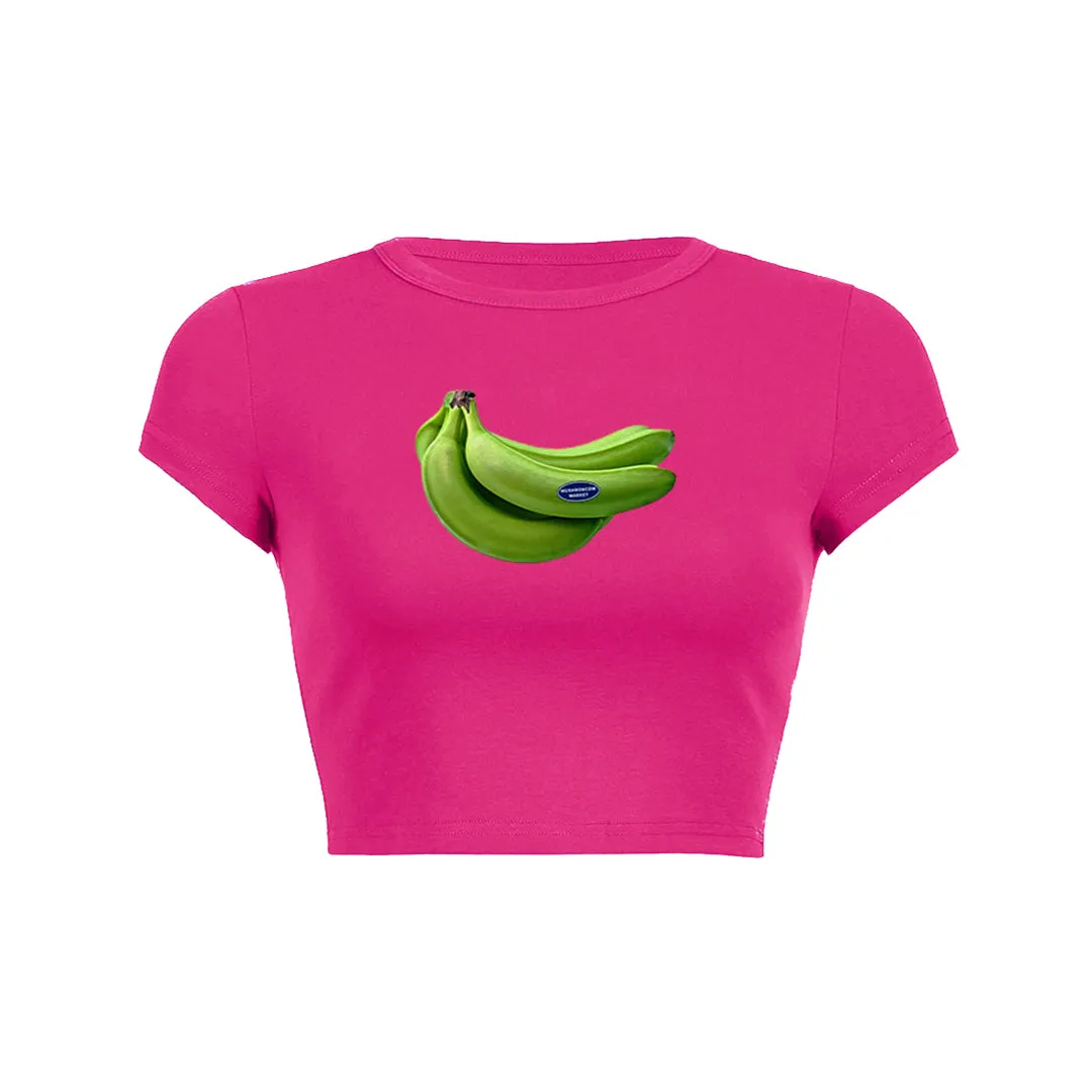 Fresh Banana Graphic Baby Tee Crop To