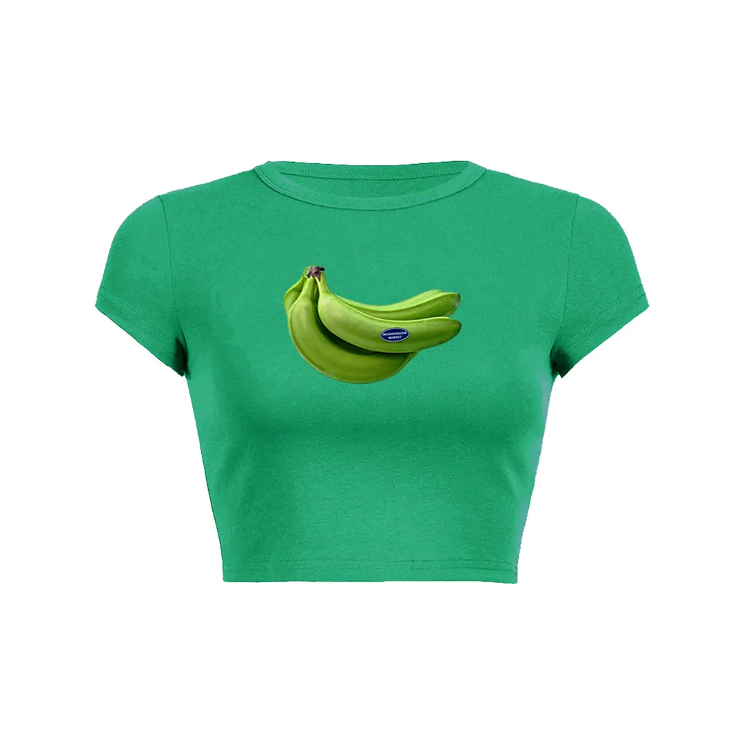 Fresh Banana Graphic Baby Tee Crop To