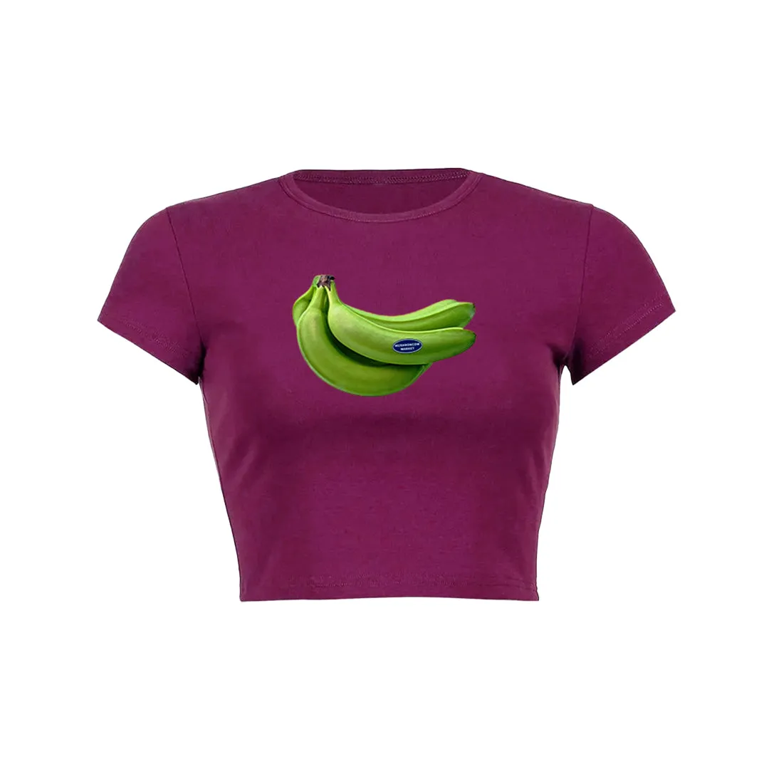 Fresh Banana Graphic Baby Tee Crop To