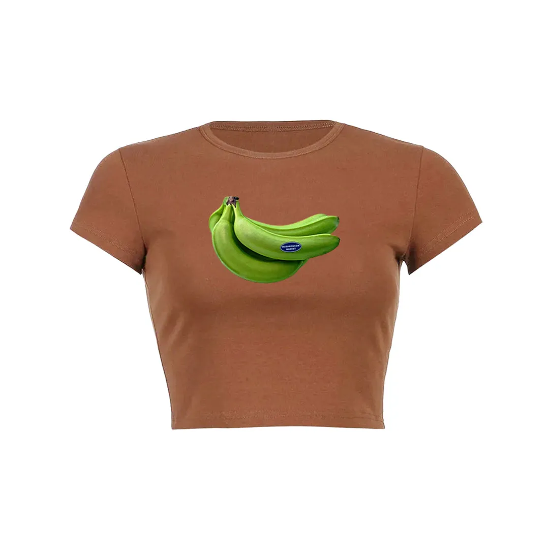 Fresh Banana Graphic Baby Tee Crop To