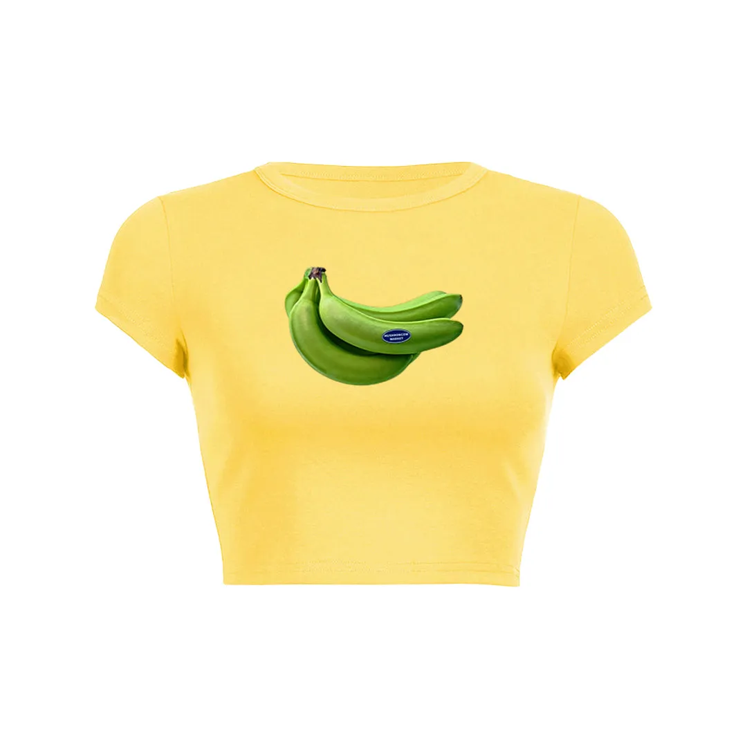 Fresh Banana Graphic Baby Tee Crop To