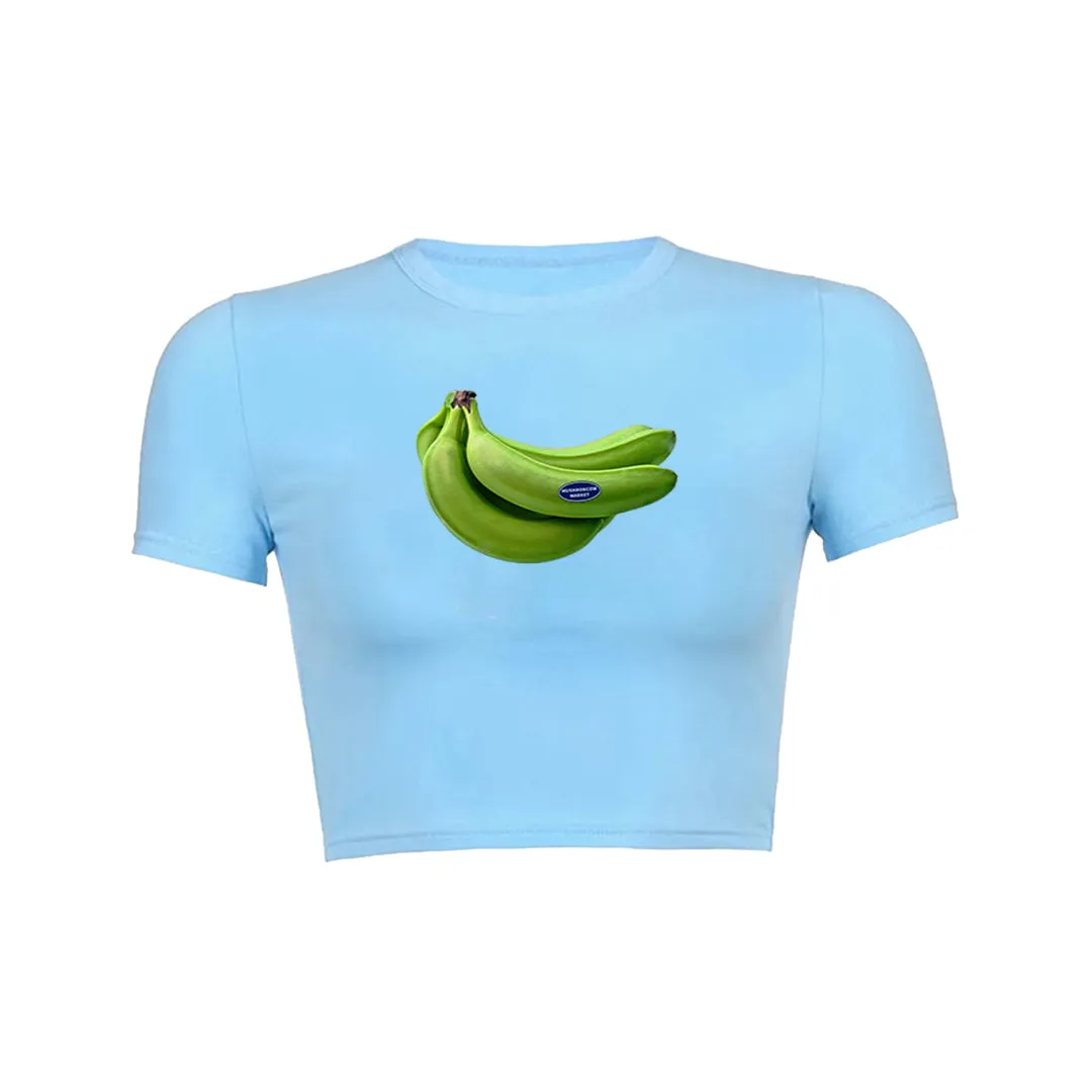 Fresh Banana Graphic Baby Tee Crop To