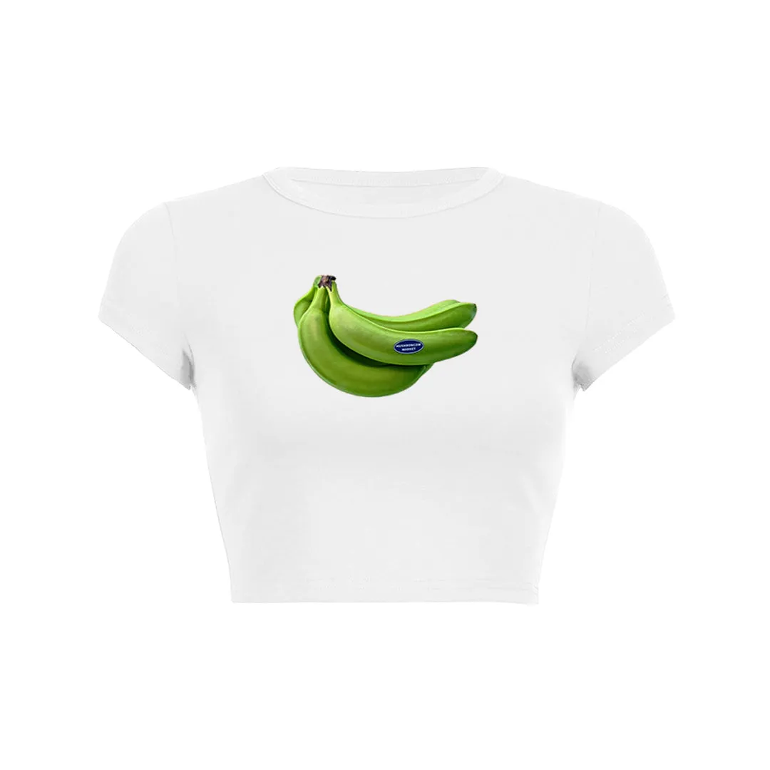 Fresh Banana Graphic Baby Tee Crop To