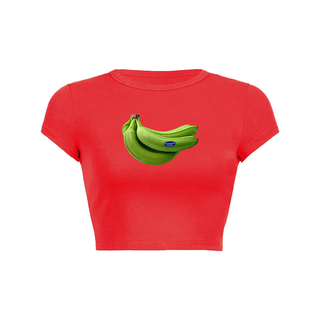 Fresh Banana Graphic Baby Tee Crop To