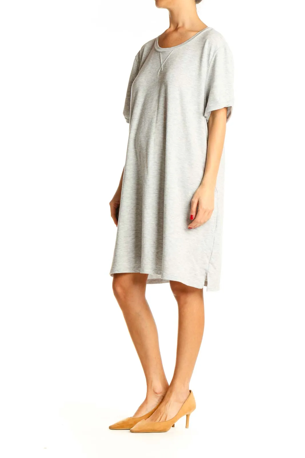 Gray Casual Sweater Dress