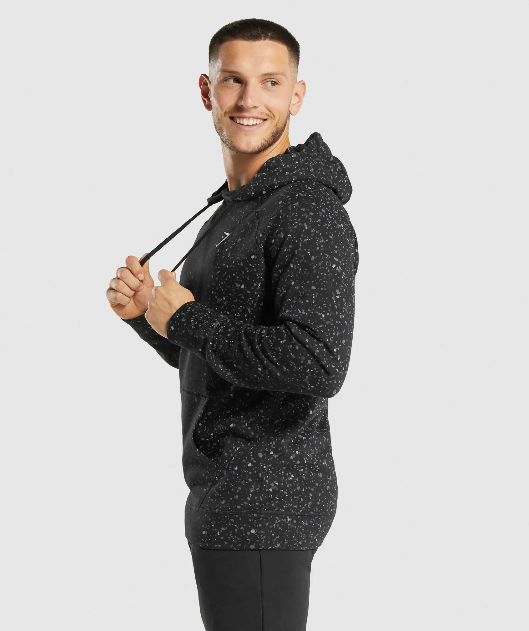 Gymshark Micro Print Hoodie - Black