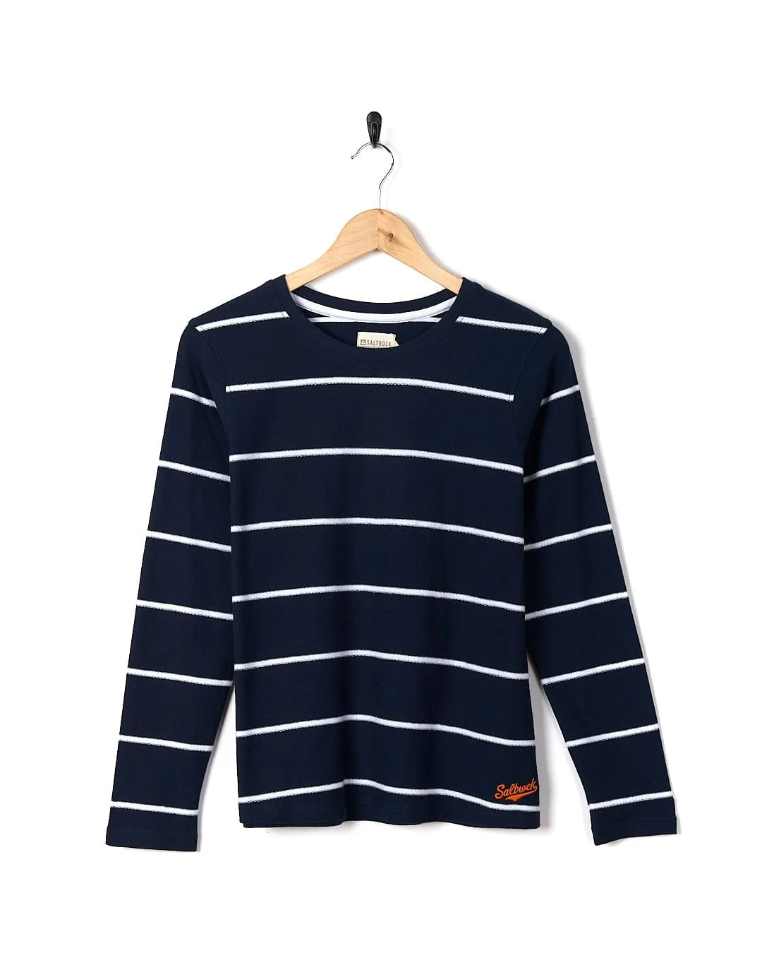 Hartland - Womens Striped Long Sleeve T-Shirt - Blue