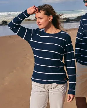 Hartland - Womens Striped Long Sleeve T-Shirt - Blue