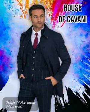 House of Cavani 'BRANDO' Navy Mac Coat