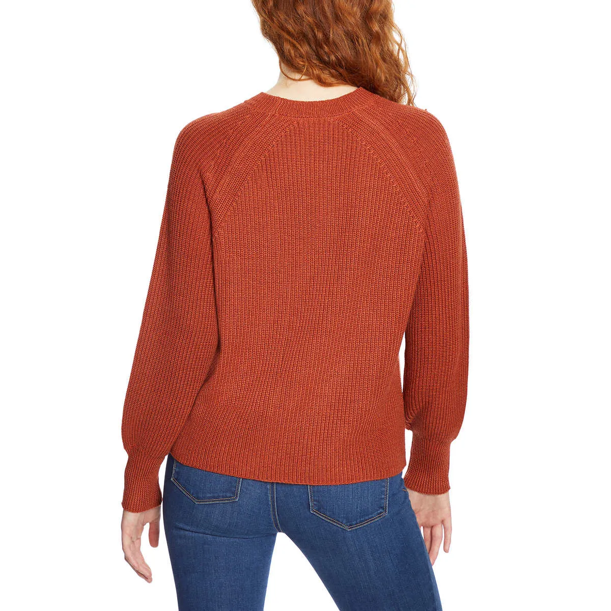 Jessica Simpson Women's Bell Sleeve Soft Rib Knit Top Relaxed Fit Sweater