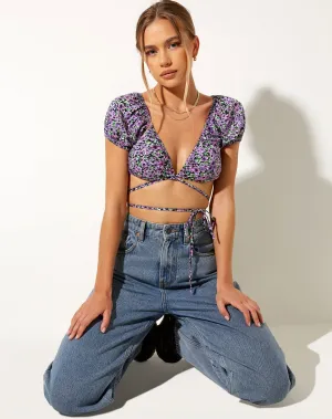 Jiena Crop Top in Lilac Blossom