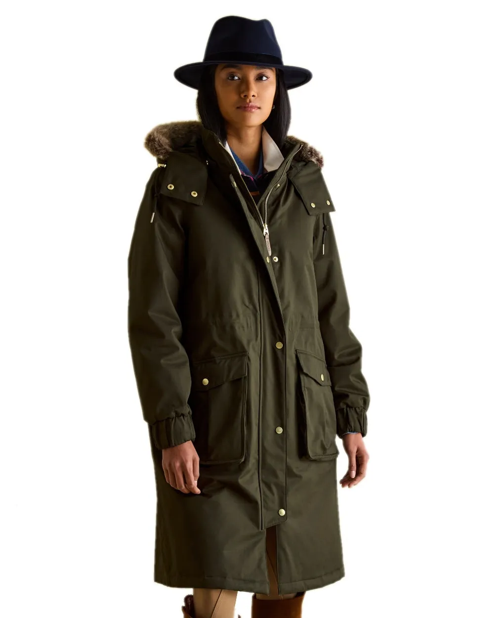 Joules Womens Harpsden Waterproof Fleece Lined Raincoat