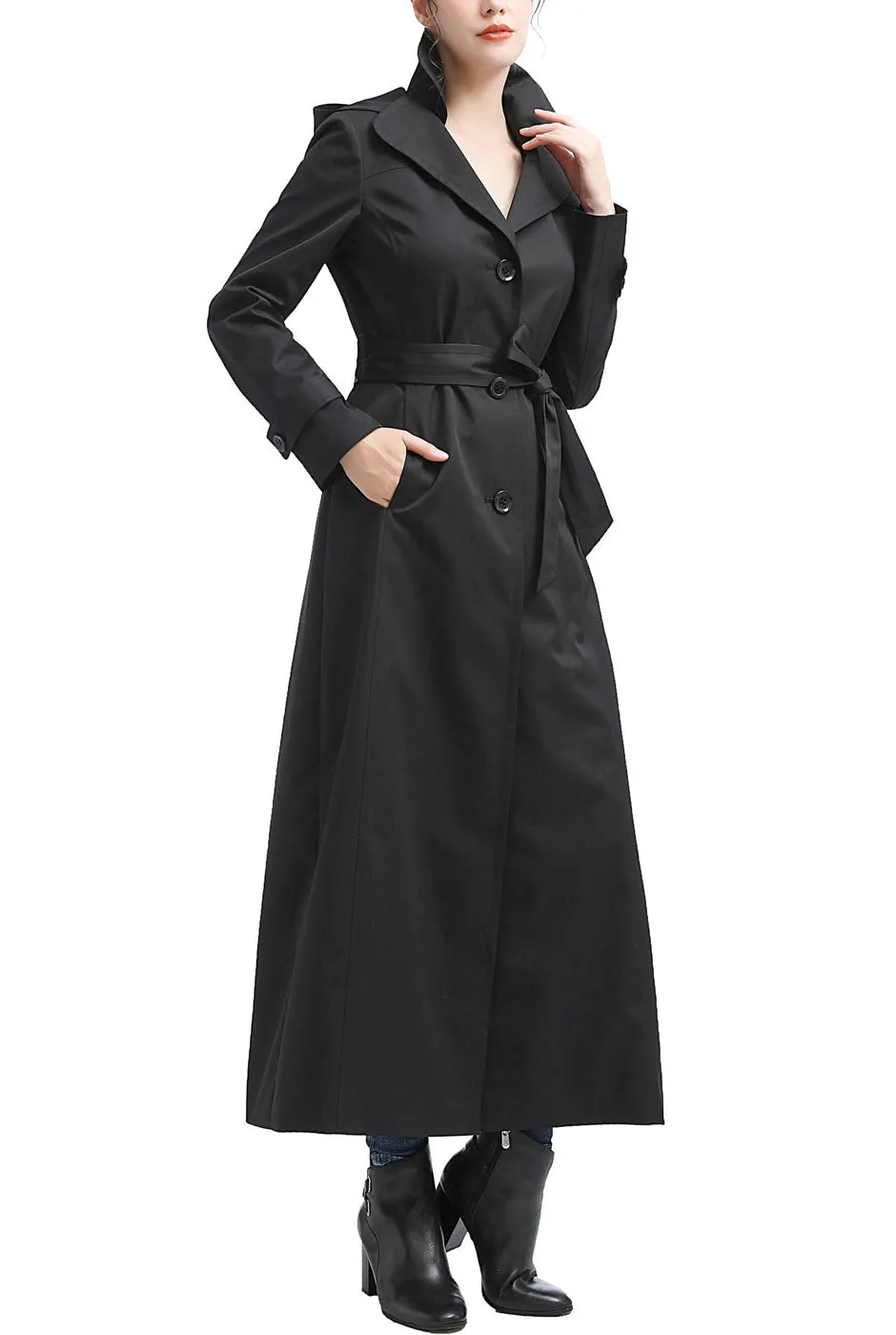 Kimi   Kai Women's "Alena" Waterproof Hooded Long Trench Coat