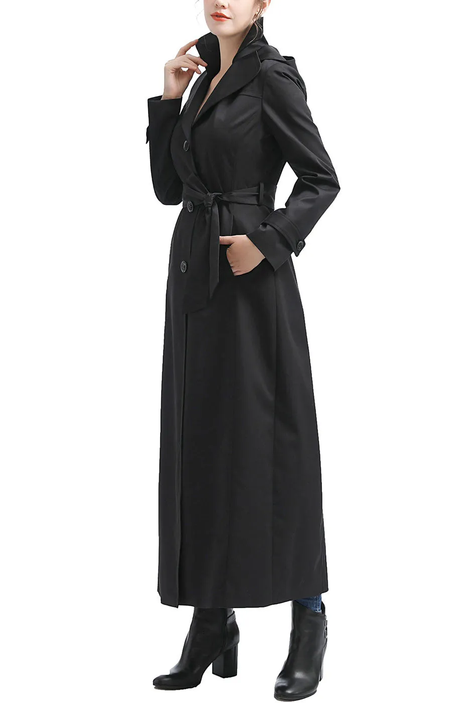 Kimi   Kai Women's "Alena" Waterproof Hooded Long Trench Coat