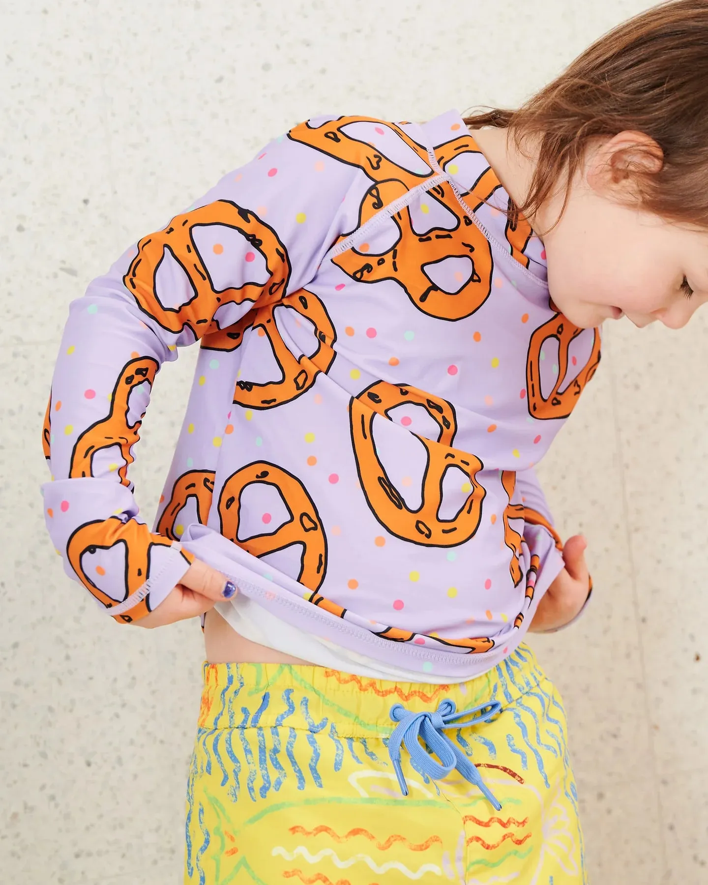 Kip & Co Pretzels Lilac Rash Vest