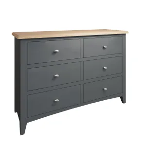 Malmesbury Grey Chest of 6 Drawers 115 x 40 x 78 cm