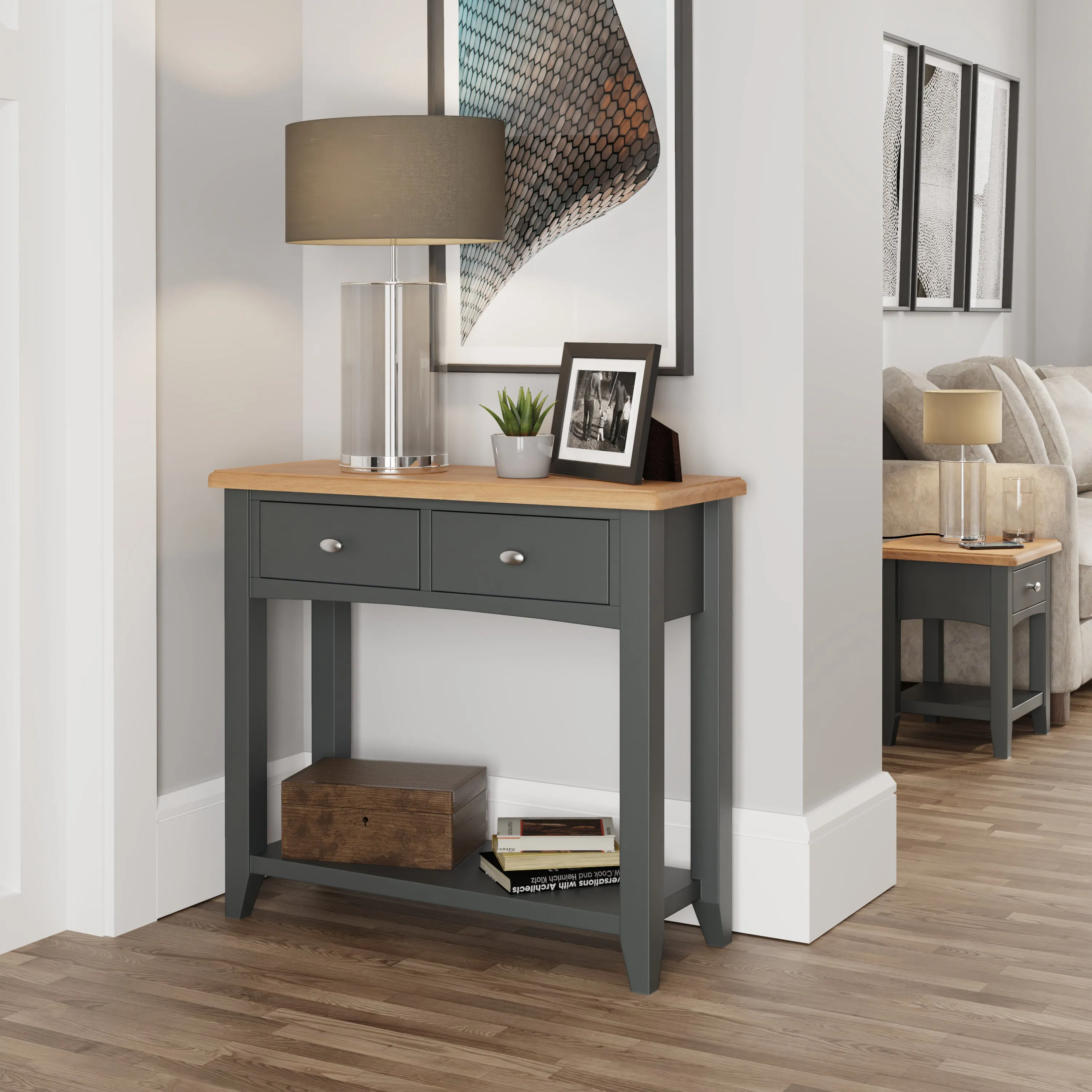 Malmesbury Grey Console Table 85 x 32 x 75 cm