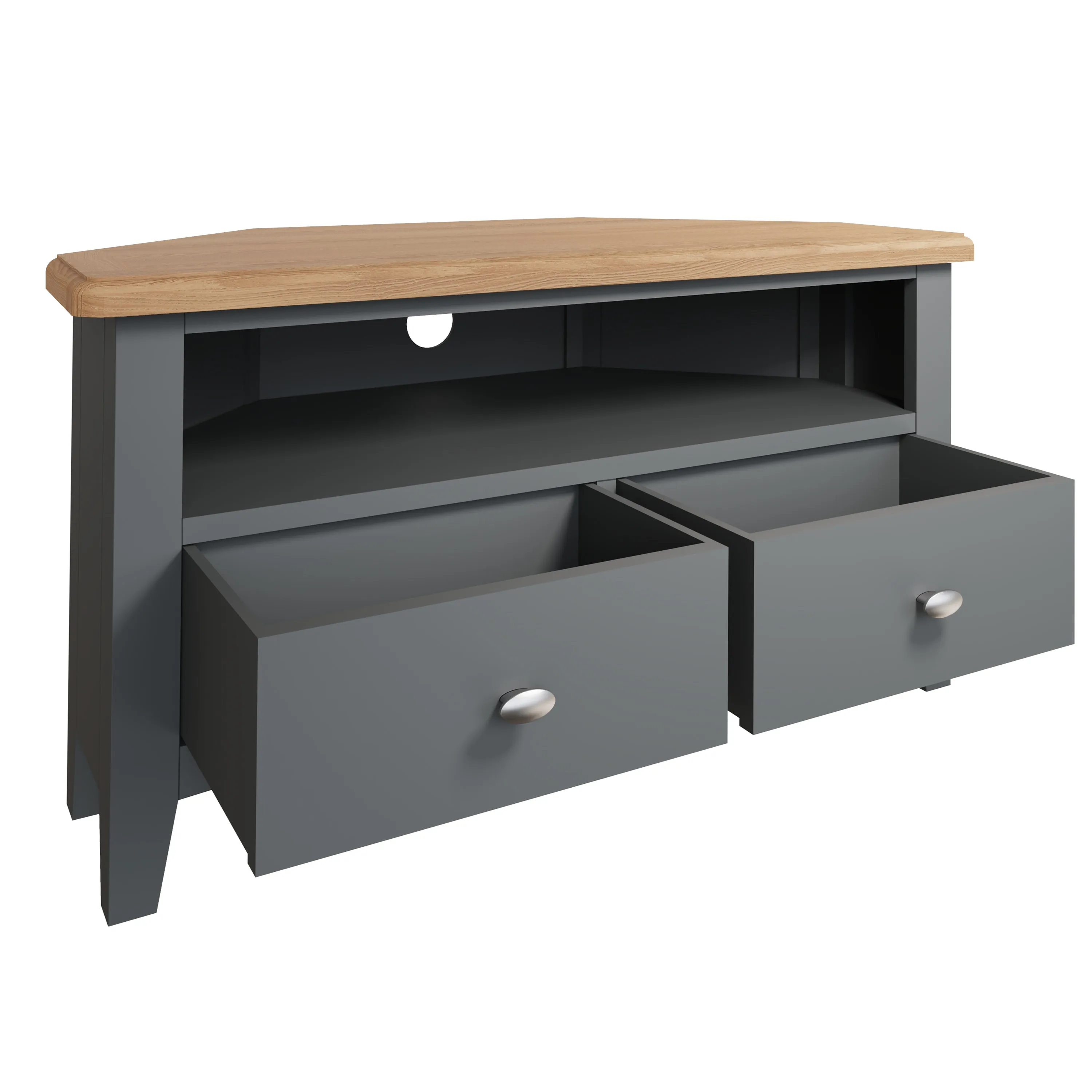 Malmesbury Grey Corner TV Unit 90 x 44 x 48 cm