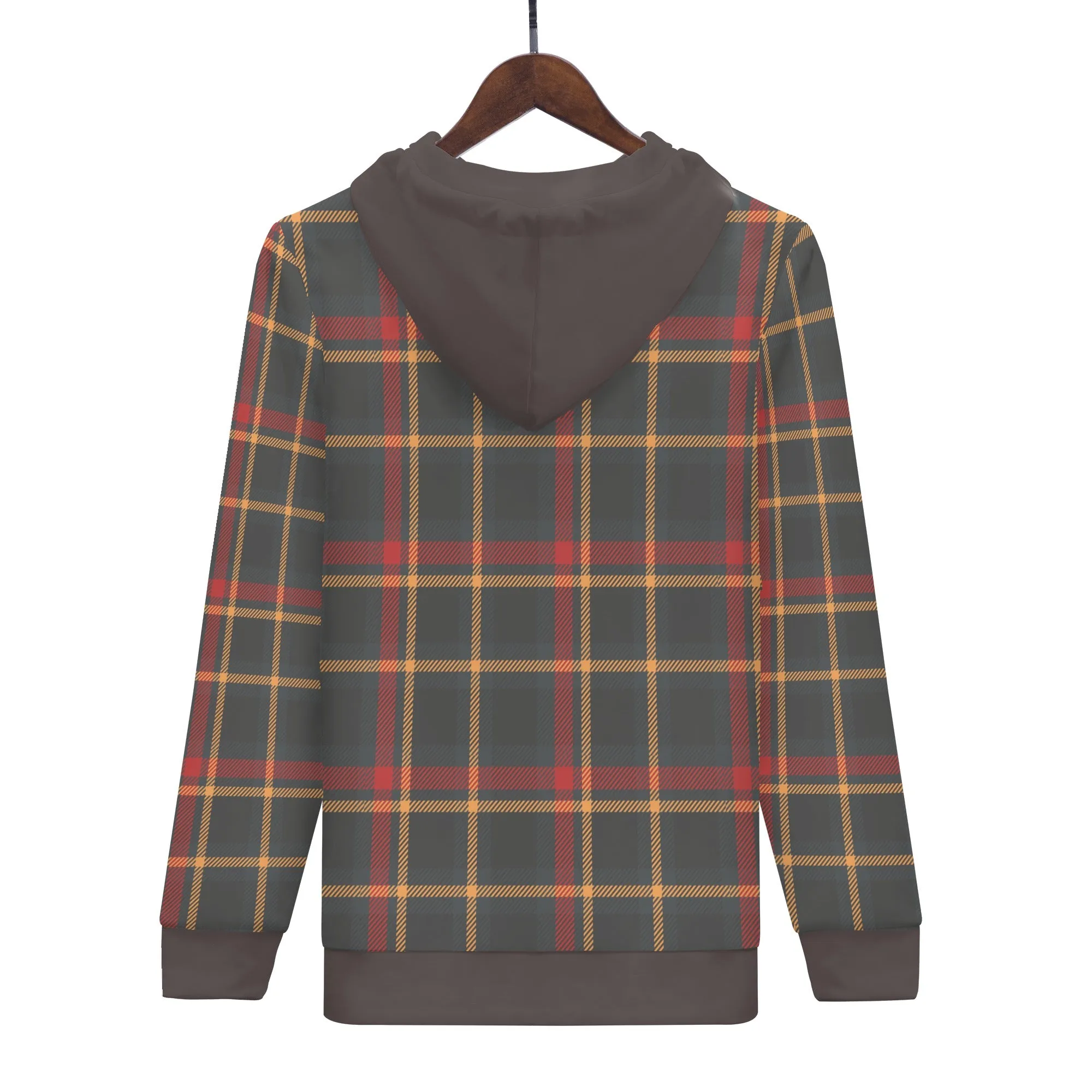 Plaid Coozy Womens  Zip Up Hoodie