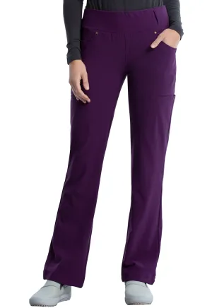 Scrub Pants - Cherokee Women's iFlex Mid Rise Straight Leg Pull-on Pant - Eggplant, CK002