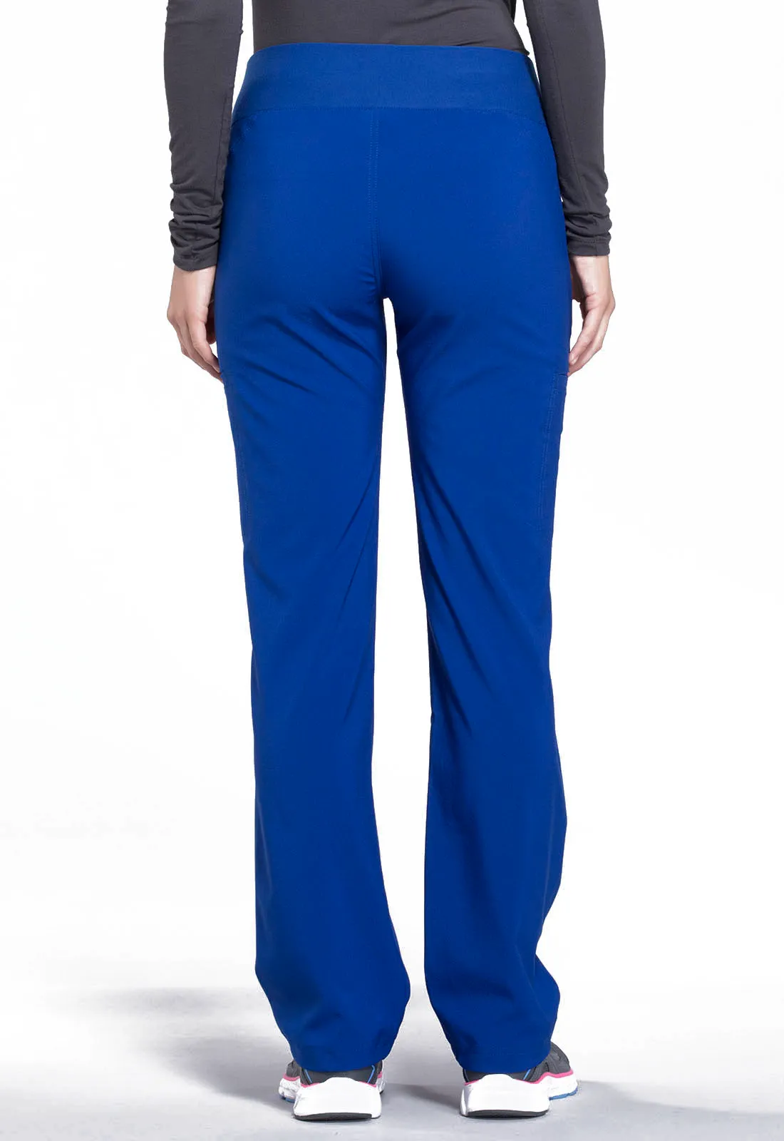 Scrub Pants - Cherokee Women's iFlex Mid Rise Straight Leg Pull-on Pant - Galaxy Blue, CK002