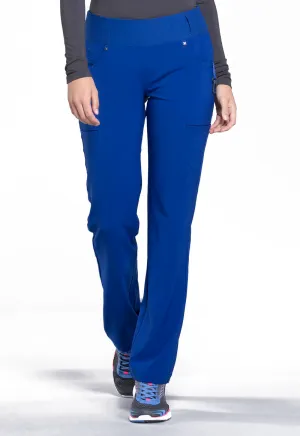 Scrub Pants - Cherokee Women's iFlex Mid Rise Straight Leg Pull-on Pant - Galaxy Blue, CK002