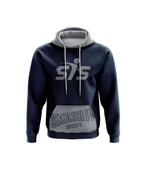 Smash It Sports Fleece Hoodie - Navy/Grey