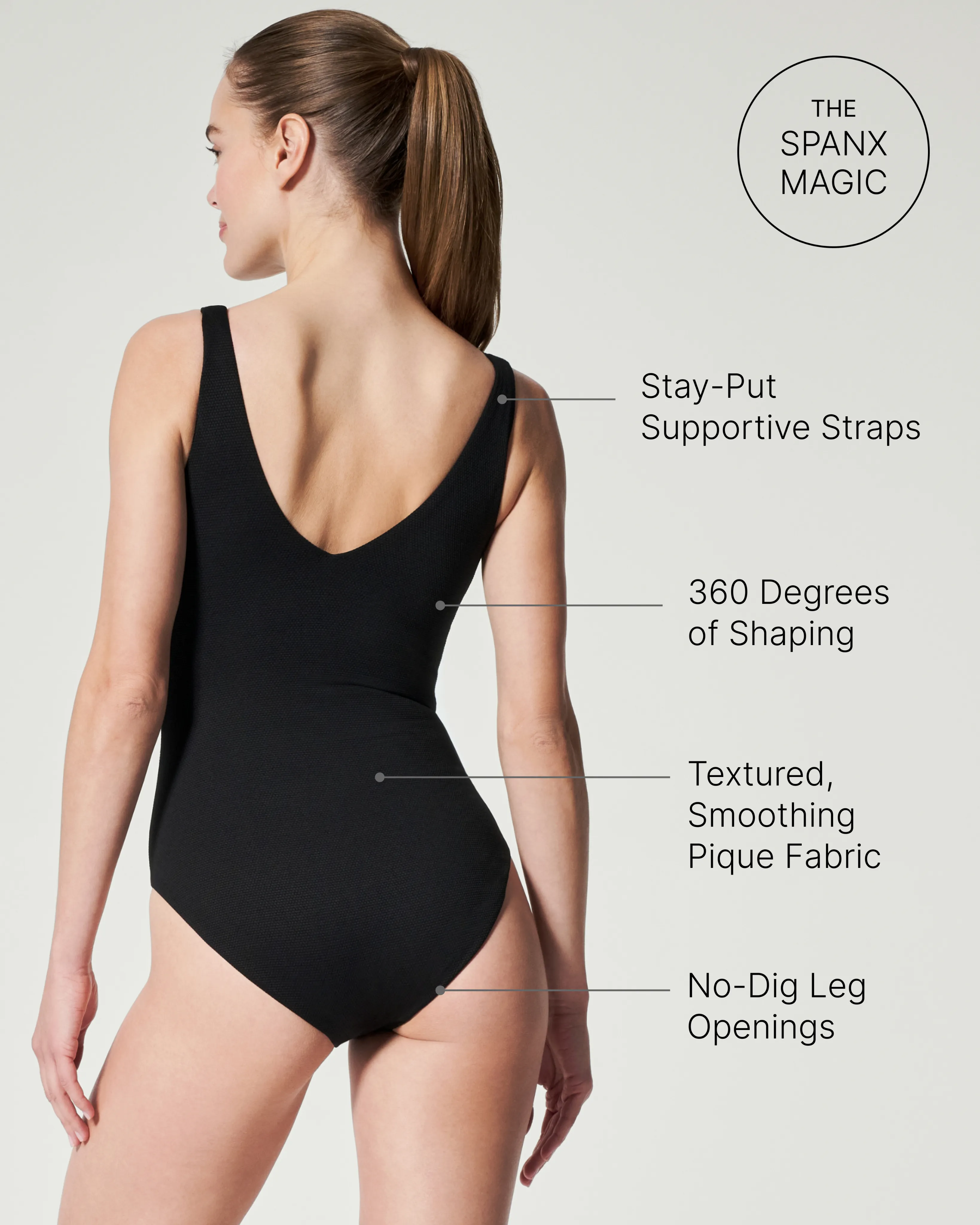 SPANXshape™ Swim Pique Plunge One-Piece