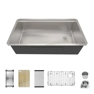 Stainless Steel Single Bowl Rectangle Kitchen Sink 30" & 32"  Wide