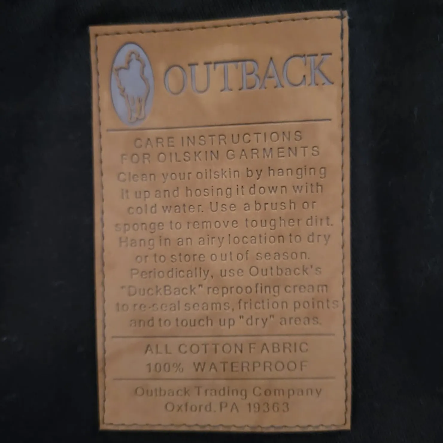 Waterproof Oilskin, the "Low Rider Duster" by Outback 2042