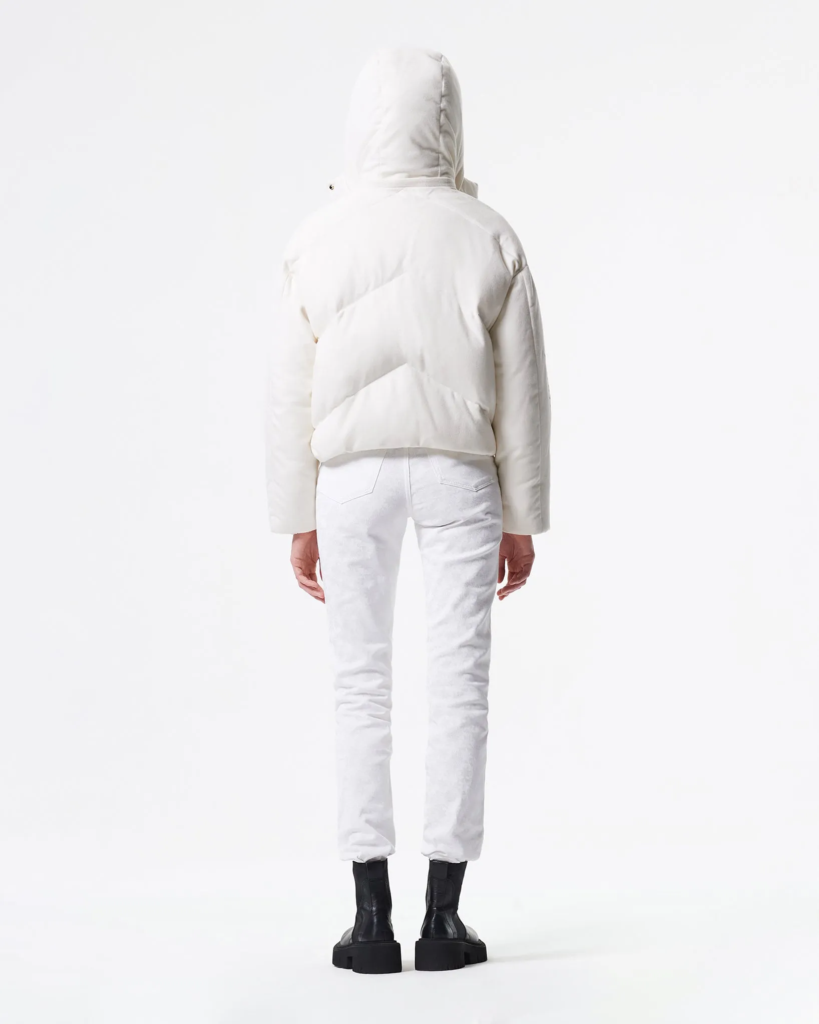 WHITE CASHMERE PADDED PARKA