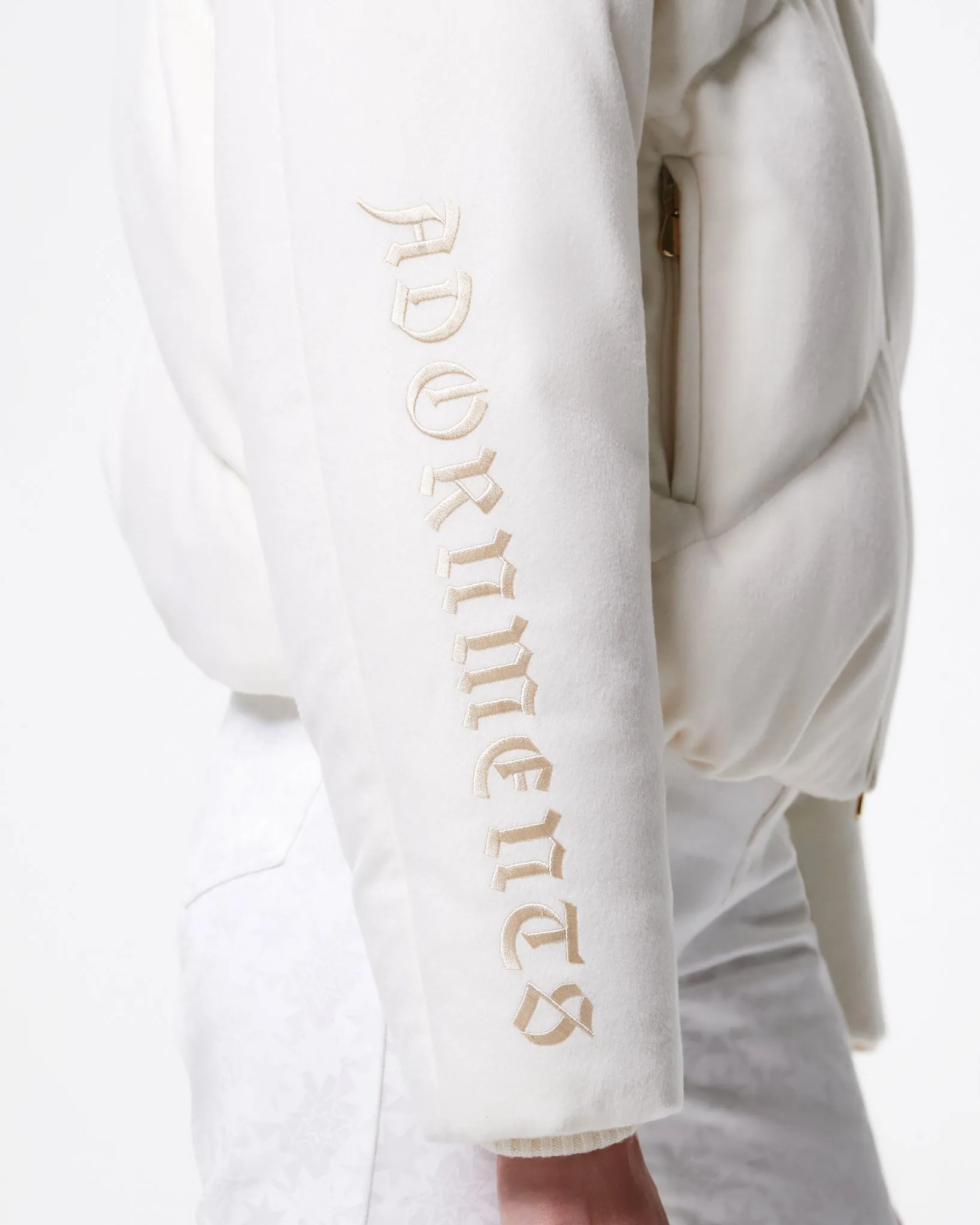 WHITE CASHMERE PADDED PARKA