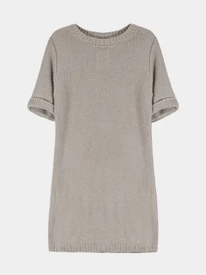 Wholesale Grey Round Neck Plain Cut Out Casual Dresses