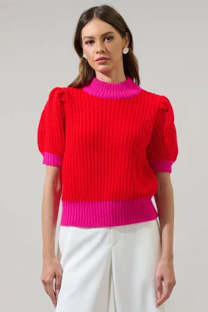 Winny Color Block Sweater Top