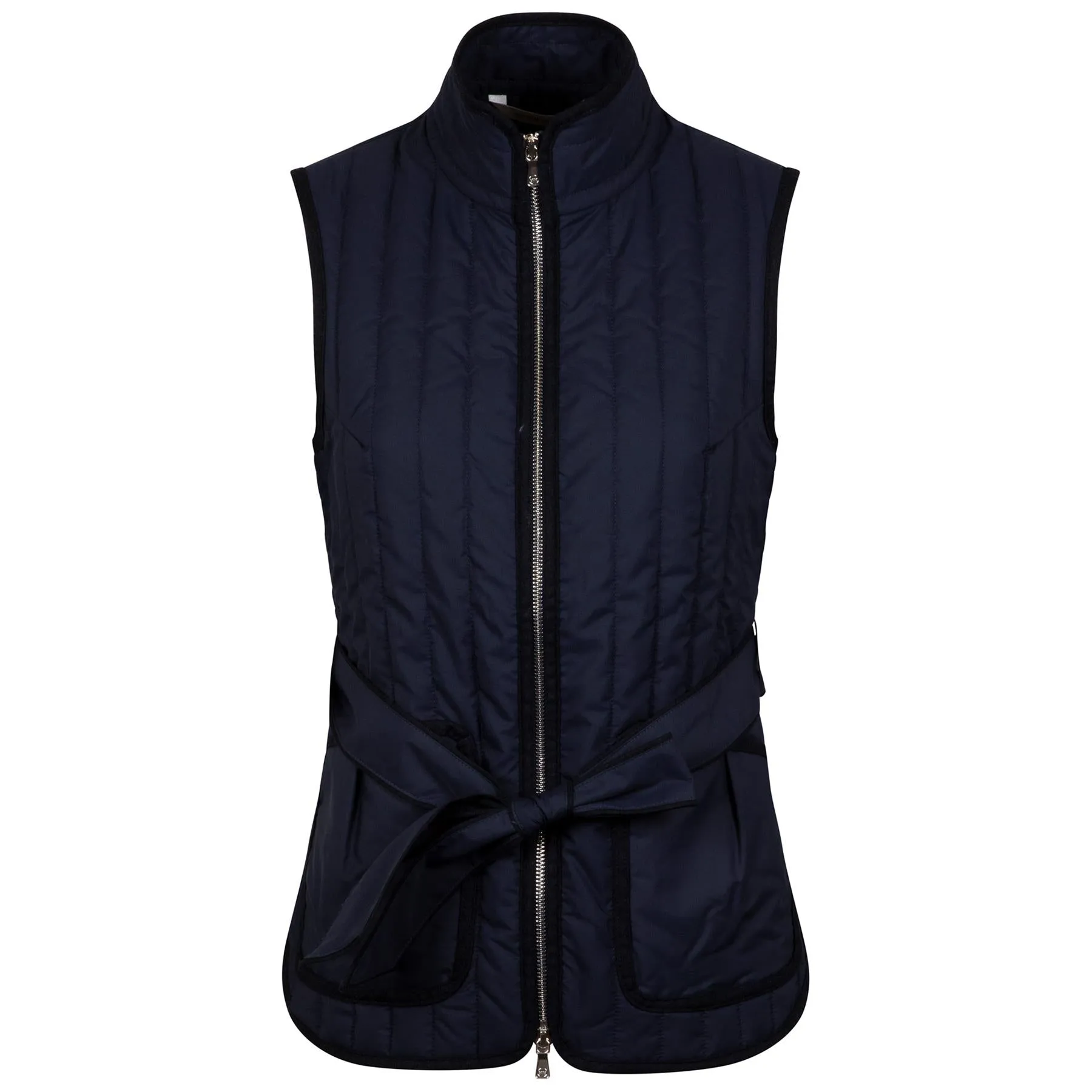 Womens Scout Quilted Travel Vest With Tie Navy - AW24